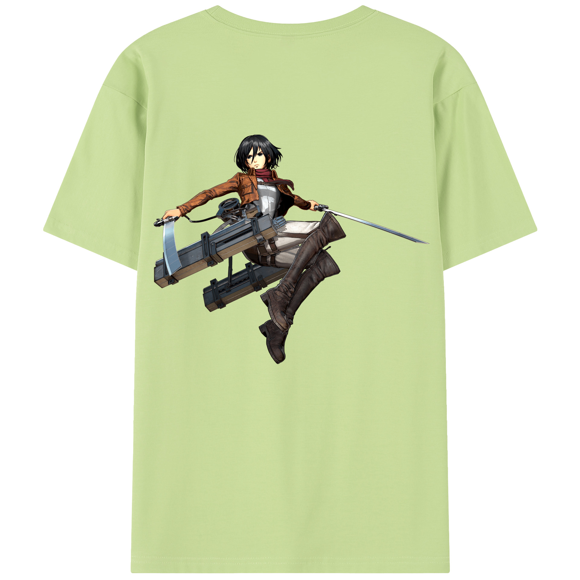 （画像用） 進撃の巨人 ミカサ·アッカーマン Attack on Titan Mikasa Ackerman 綿100％半袖Tシャツ（背面プリント）